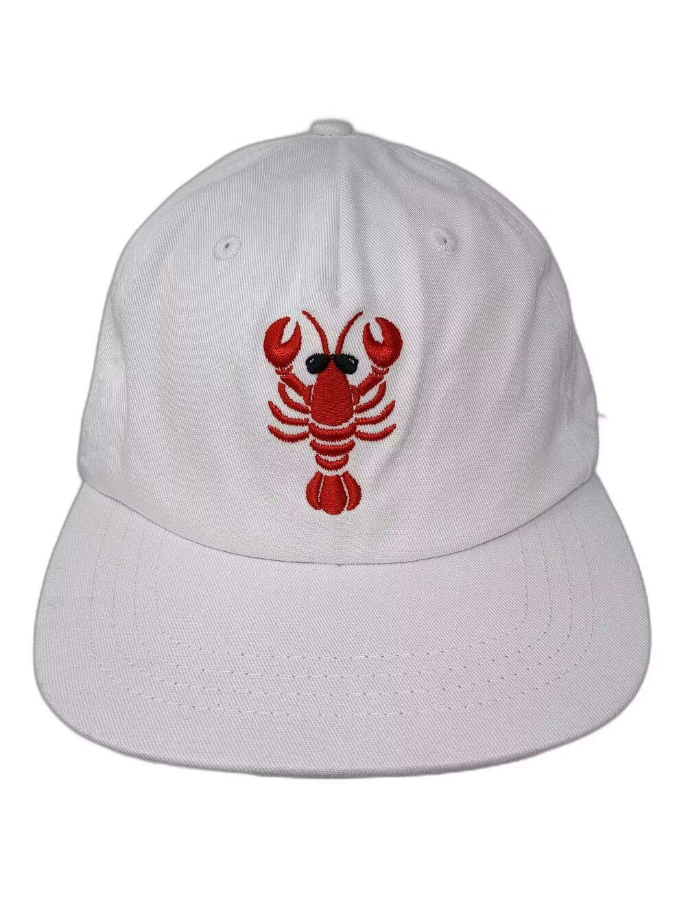 No Boundaries 5 Panel White Hat One Size Lobster Sunglasses Embroidered Strap